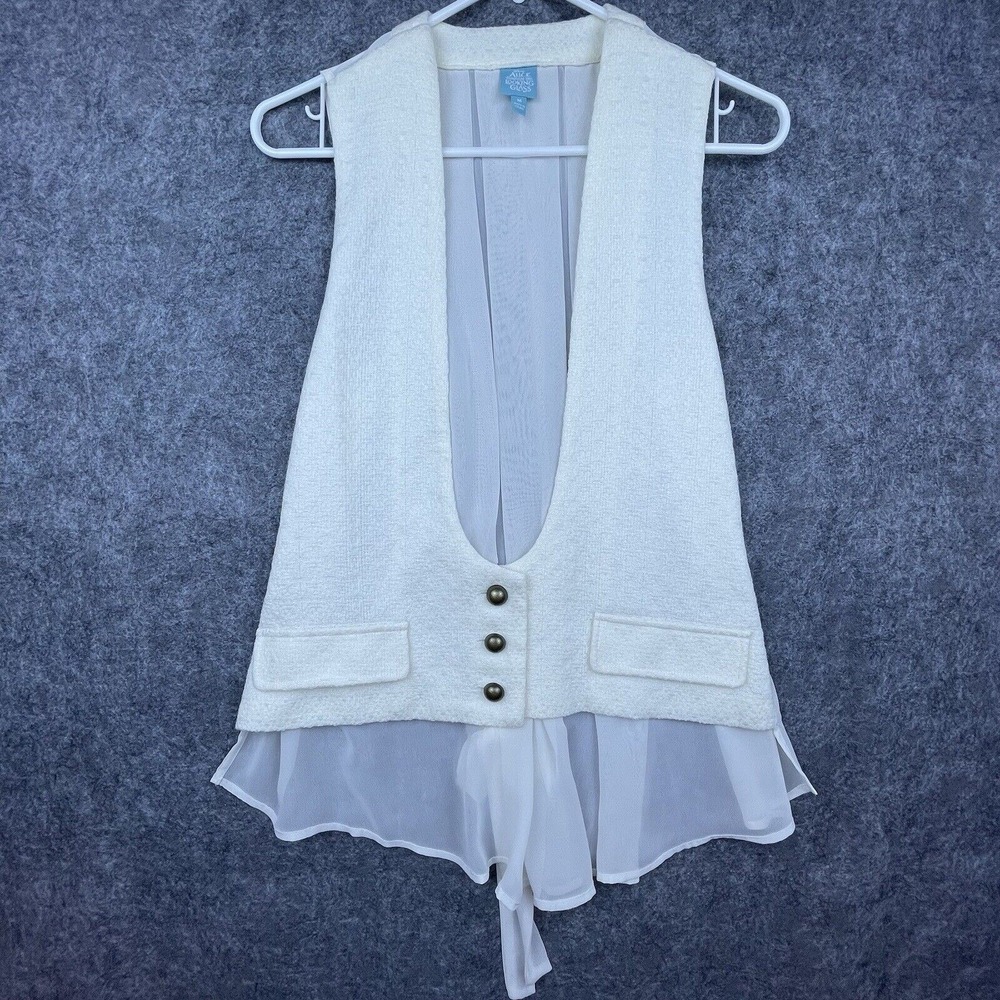 Disney Alice Through The Looking Glass Vest Women‎ Medium White Sheer Cosplay